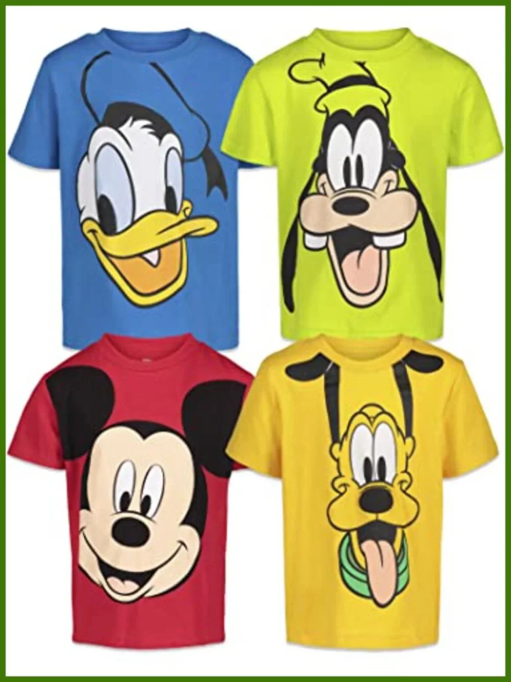 4 Pack Disney Mickey Minnie Donald Goofy Pluto Toddler Boys Tee Shirts